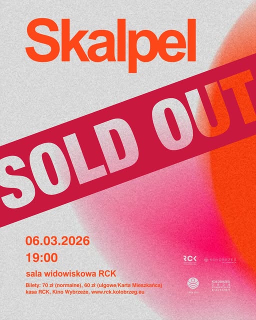 UWAGA: bilety na piątkowy koncert Skalpela są WYPRZEDANE!